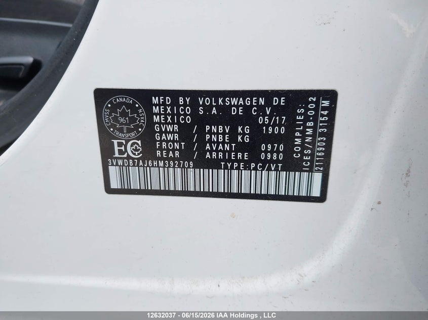 2017 VOLKSWAGEN JETTA SEDAN 1.4L I-4 DI, DOHC, VVT, TURBO, 150HP
