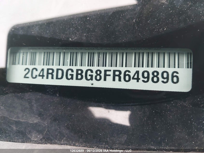 2015 Dodge Grand Caravan Se VIN: 2C4RDGBG8FR649896 Lot: 12632689