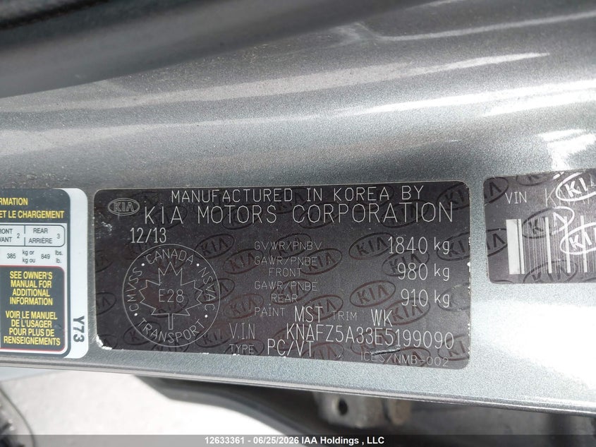 2014 KIA FORTE COUPE 1.6L I-4 DI, DOHC, VVT, TURBO, 201HP
