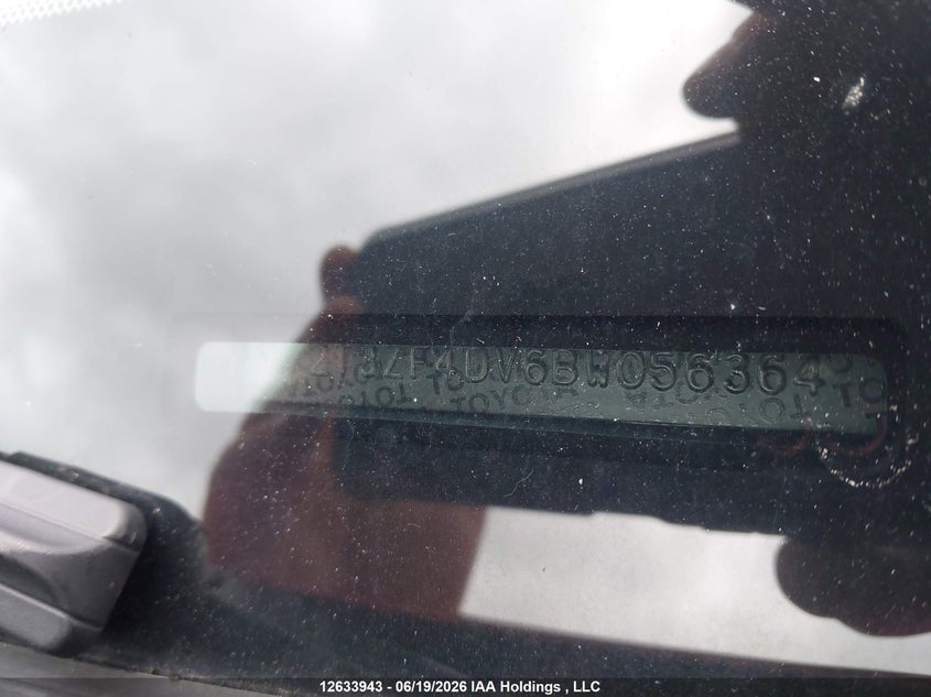 2011 Toyota Rav4 VIN: 2T3ZF4DV6BW056364 Lot: 12633943
