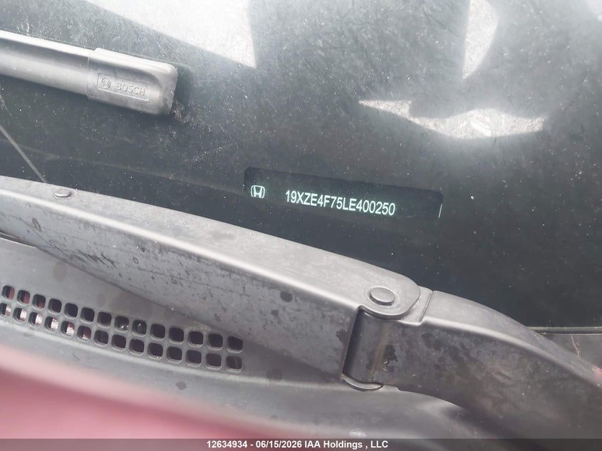 2020 Honda Insight Touring VIN: 19XZE4F75LE400250 Lot: 12634934