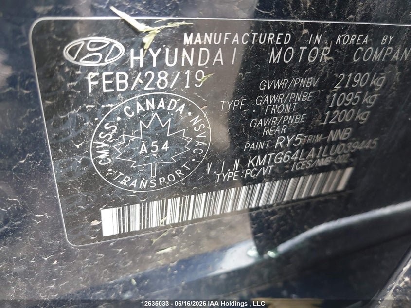 2020 Genesis G70 VIN: KMTG64LA1LU039445 Lot: 12635033