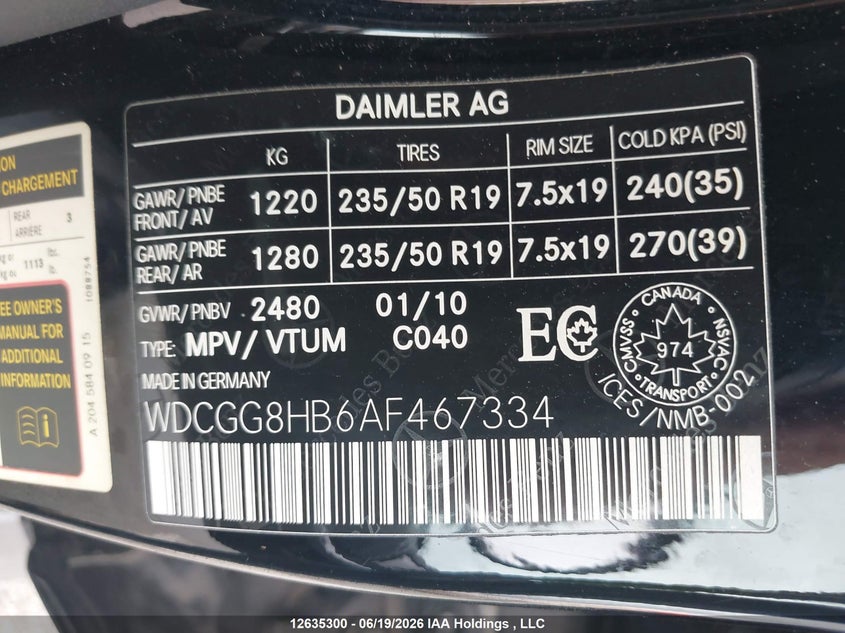 2010 Mercedes-Benz Glk 350 4Matic VIN: WDCGG8HB6AF467334 Lot: 12635300