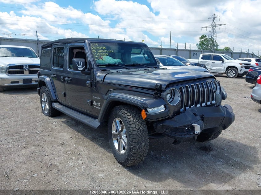 2020 Jeep Wrangler Unlimited Sahara, Front, IAAI, VIN 1C4HJXEN0LW270022