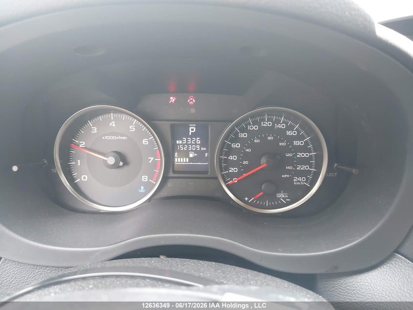 2016 SUBARU IMPREZA WAGON 2.0L H-4 DOHC, VVT, 148HP