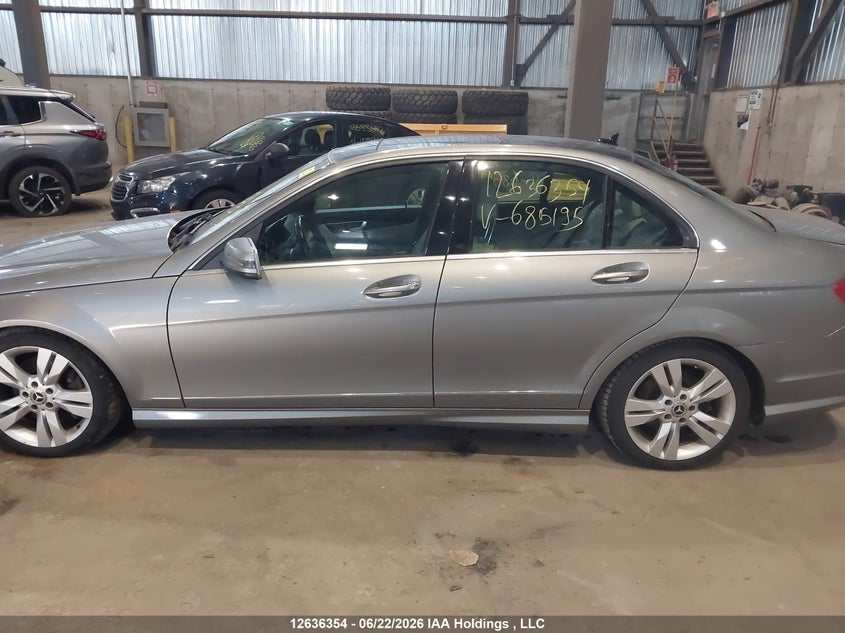 2012 Mercedes-Benz C-Class VIN: WDDGF8BB2CA685195 Lot: 12636354