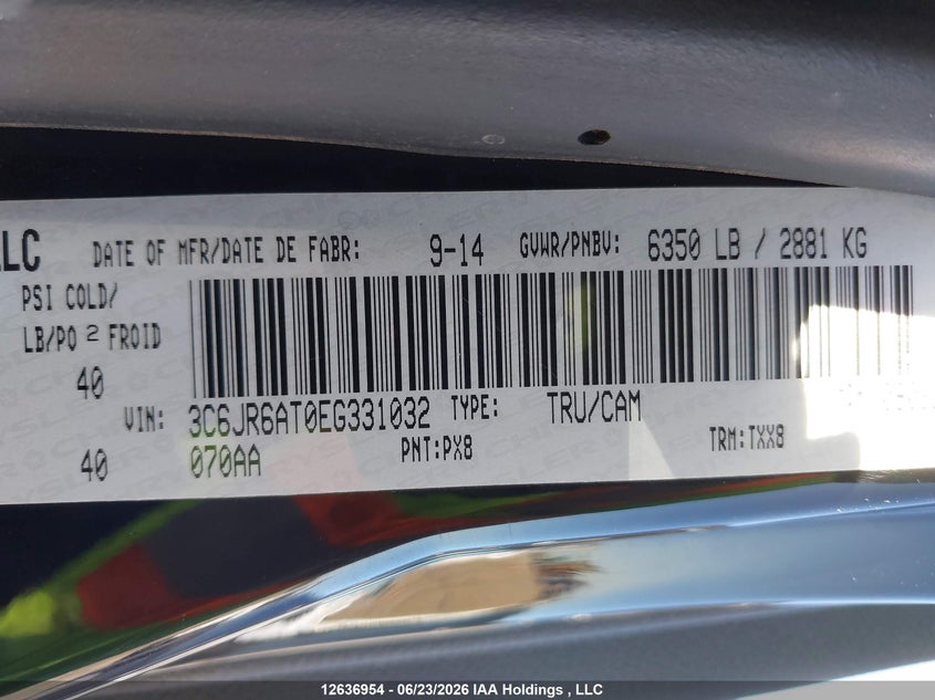 2014 RAM 1500 PICKUP 5.7L V-8 VVT, 395HP