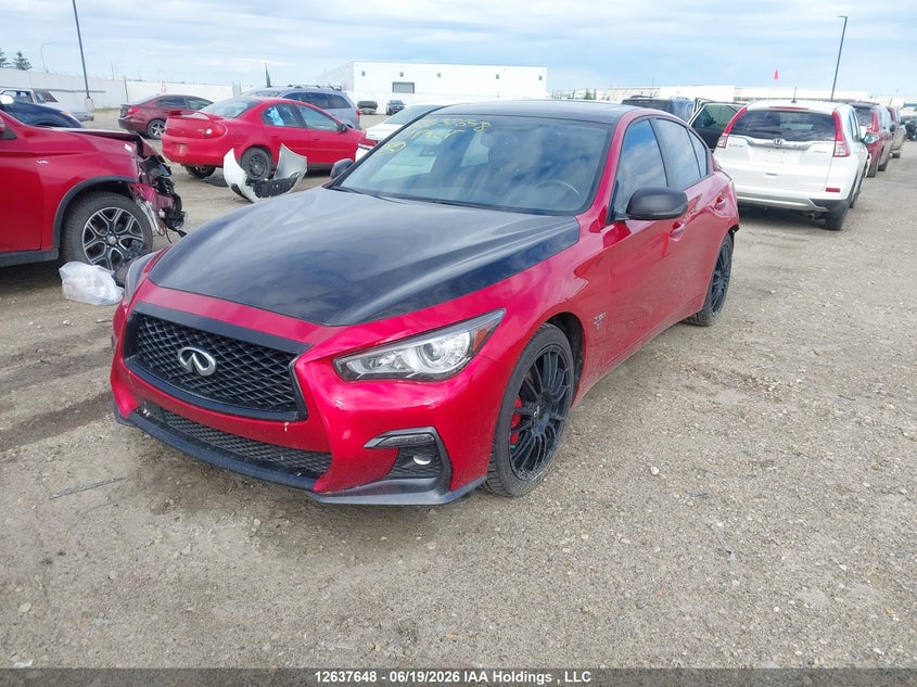 2019 Infiniti Q50 3.0T, Rear, IAAI, VIN JN1FV7AR0KM830025 — photo 2