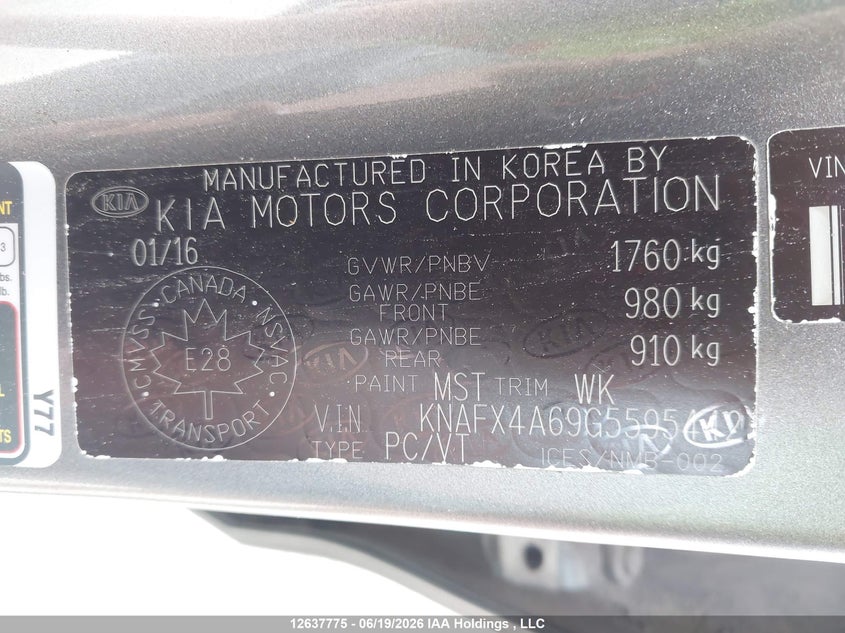 2016 KIA FORTE SEDAN 1.8L I-4 DOHC, VVT, 145HP