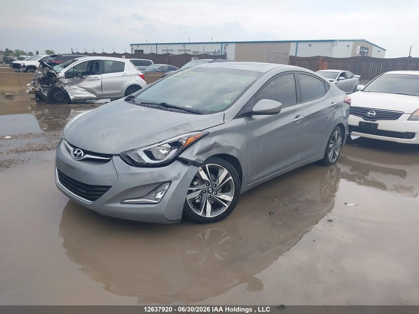 2015 Hyundai Elantra Gls, Удар спереди, IAAI, VIN KMHDH4AH5FU409260 — фото 2