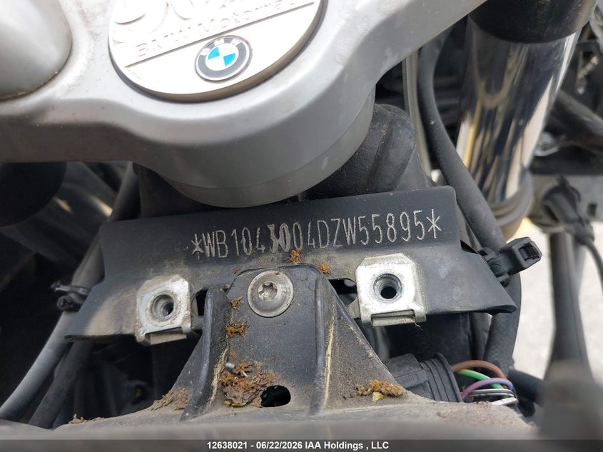 2013 BMW R1200 Rt VIN: WB1043004DZW55895 Lot: 12638021