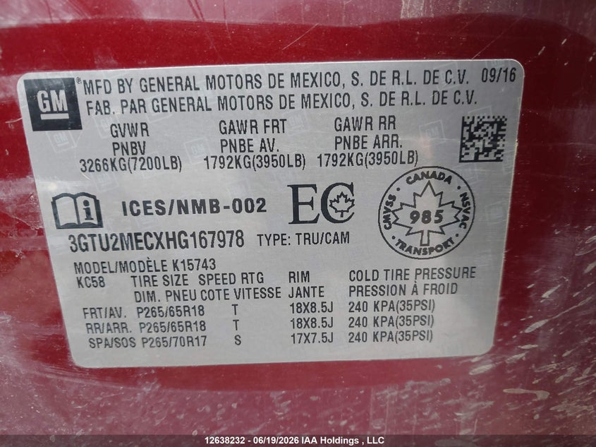2017 GMC SIERRA PICKUP 5.3L V-8 DI, VVT, 355HP