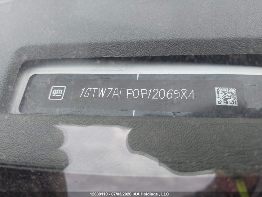 2023 GMC Savana 2500 Work Van VIN: 1GTW7AFP0P1206584 Lot: 12639110