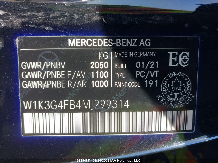 2021 Mercedes-Benz A 220 4Matic VIN: W1K3G4FB4MJ299314 Lot: 12639487