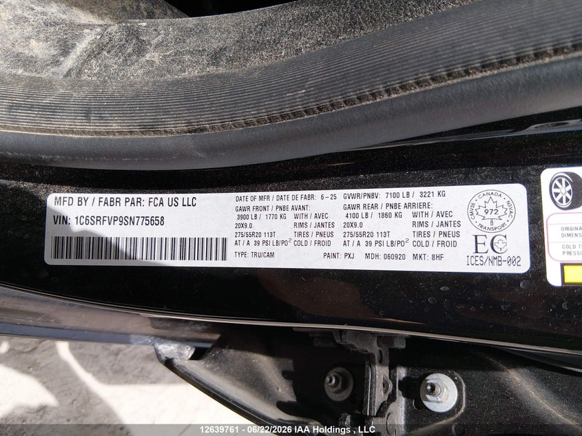 2025 DODGE RAM PICKUP 3.0L I6 FI DOHC 24V NF4