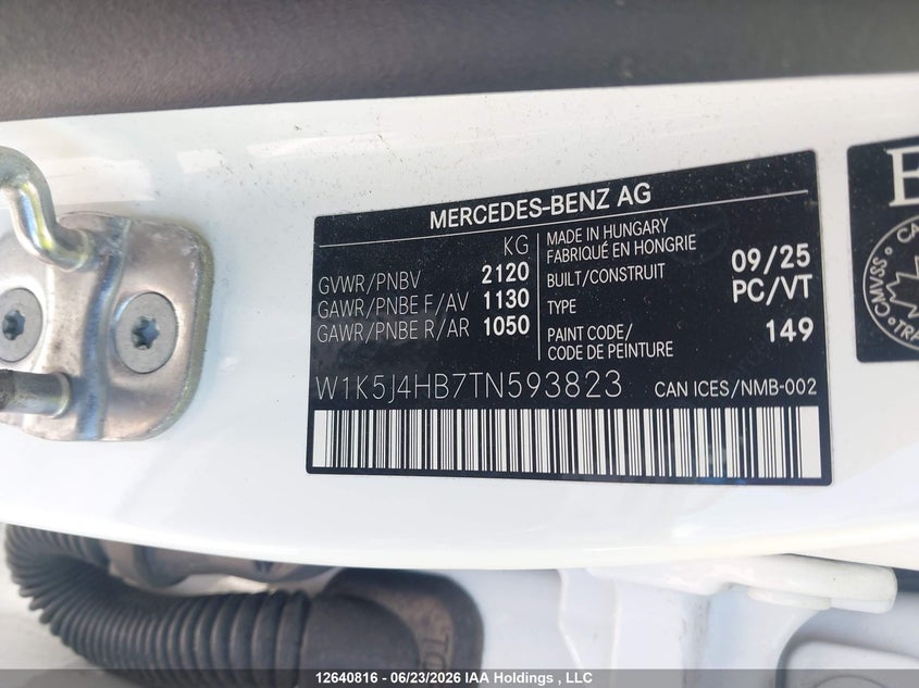 2026 MERCEDES-BENZ CLA-KLASSE SEDAN 2.0L I4 FI DOHC 16V NF4