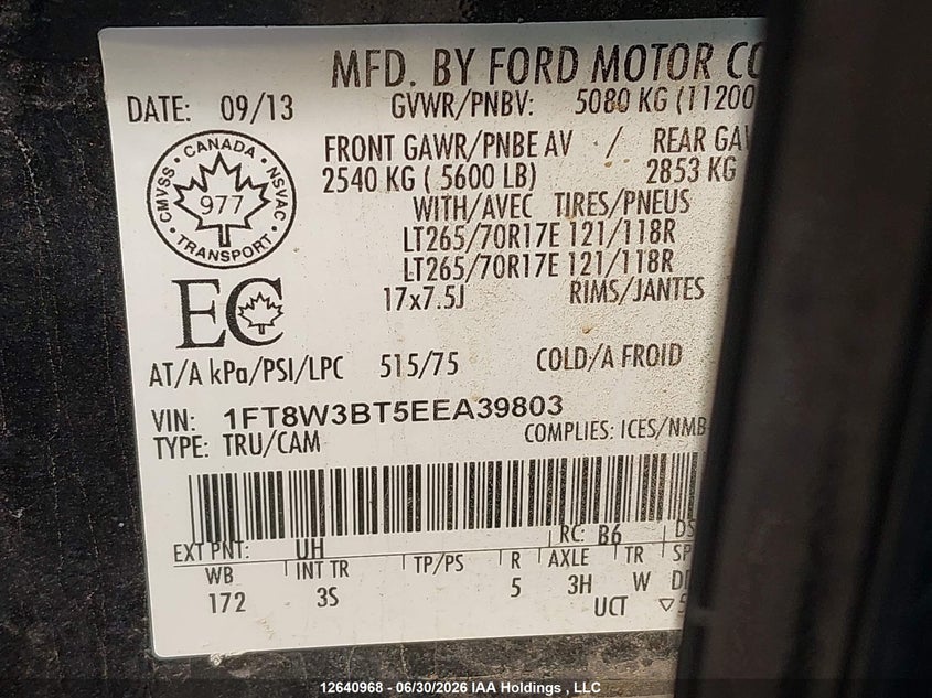 2014 FORD F350 PICKUP 6.7L V-8 DI, TURBO, 400HP