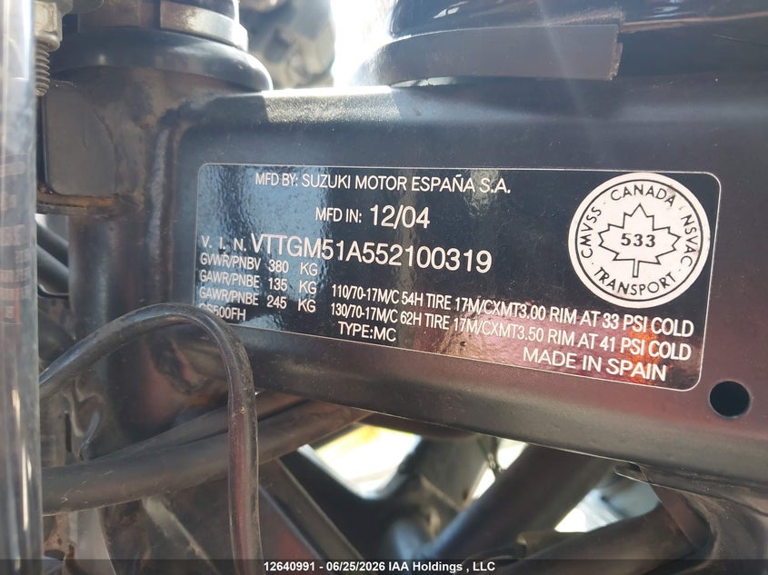 2005 SUZUKI GS MOTO 2
