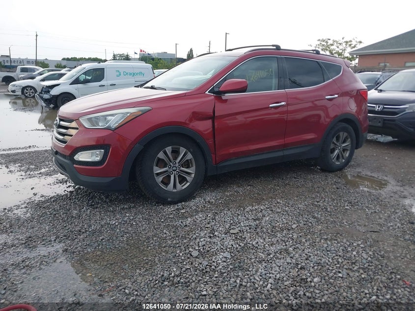 2015 Hyundai Santa Fe, Левый бок, IAAI, VIN 5XYZU3LBXFG280247 — фото 2