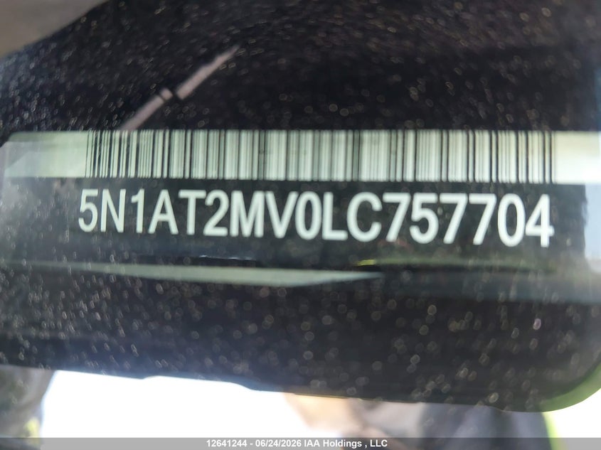 2020 Nissan Rogue S/Sl/Sv VIN: 5N1AT2MV0LC757704 Lot: 12641244