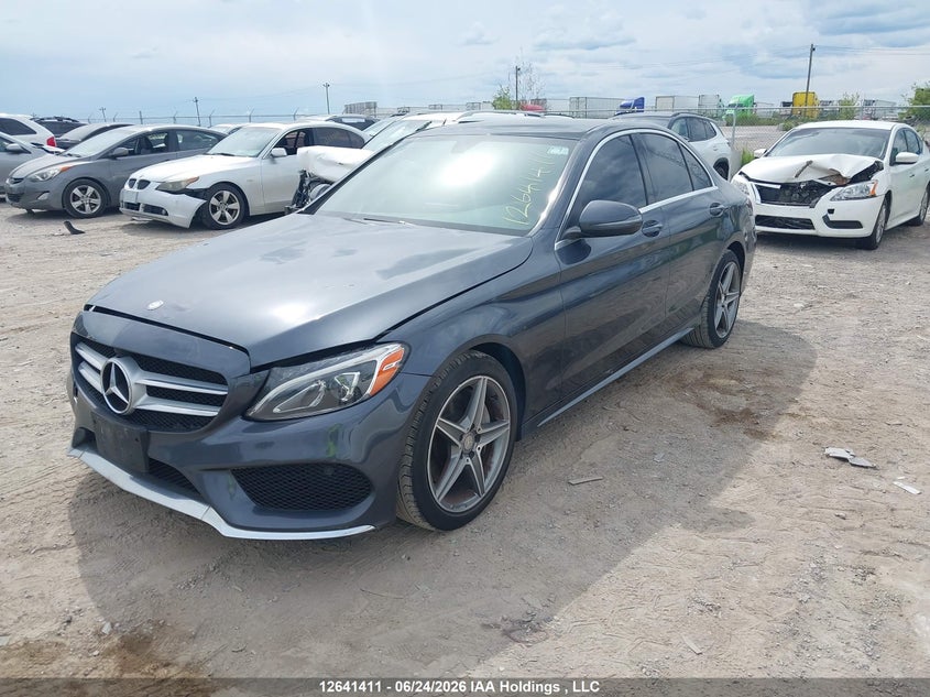 2016 Mercedes-Benz C 300 4Matic, Удар спереди, IAAI, VIN 55SWF4KB8GU131105 — фото 2