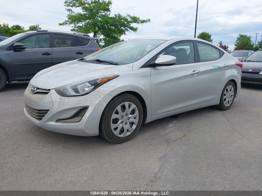 2016 Hyundai Elantra, Water, IAAI, VIN 5NPDH4AE0GH797696 — photo 2