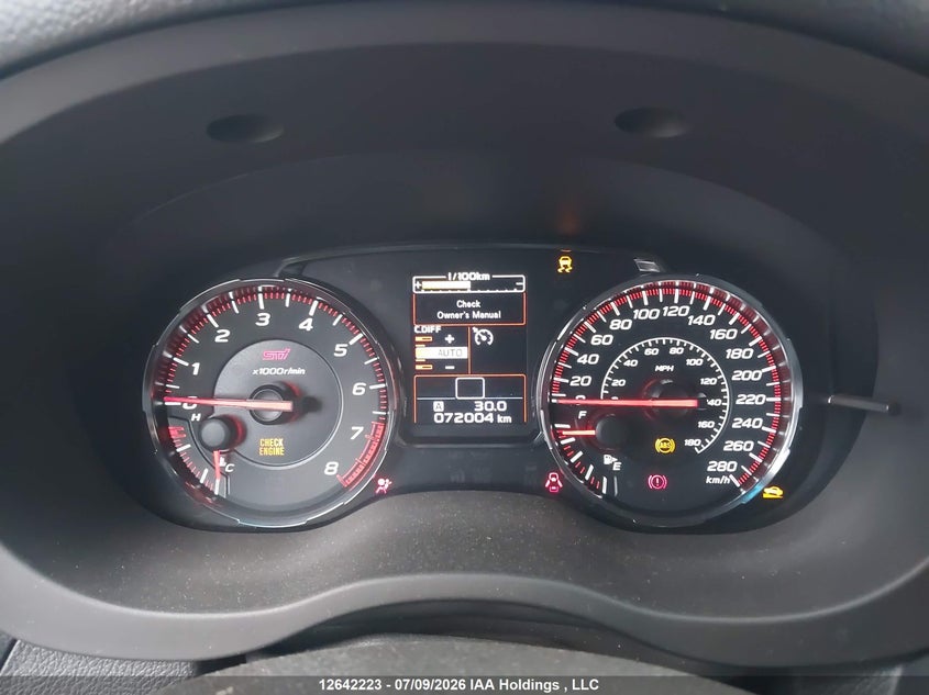 2021 SUBARU WRX STI SEDAN 2.5L H-4 DOHC, VVT, TURBO, 310HP