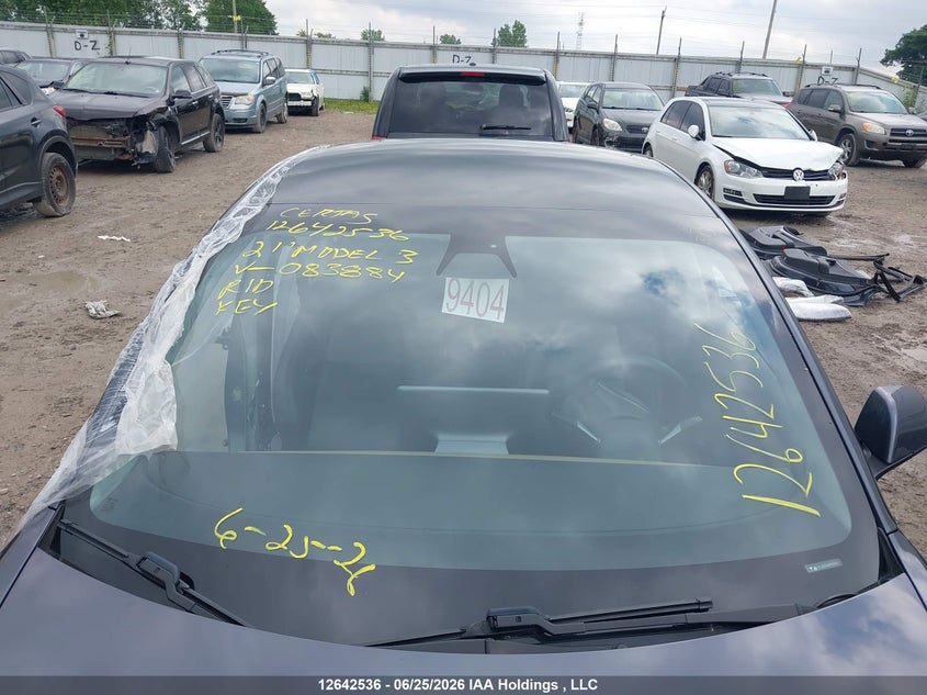 2021 Tesla Model 3 Standard Range/Standard Range Plus VIN: 5YJ3E1EA8MF083884 Lot: 12642536