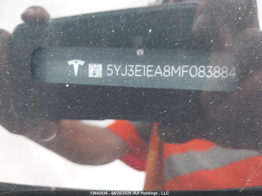 2021 Tesla Model 3 Standard Range/Standard Range Plus VIN: 5YJ3E1EA8MF083884 Lot: 12642536