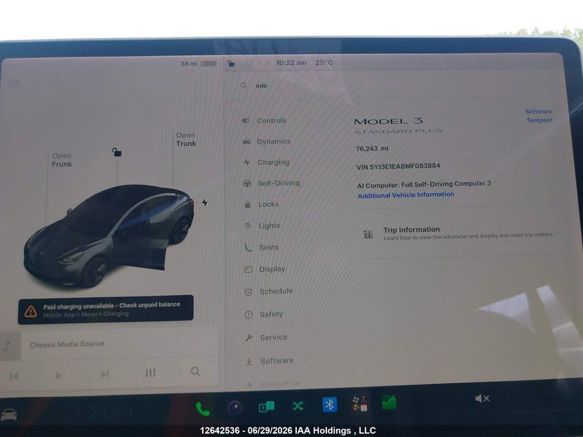 2021 Tesla Model 3 Standard Range/Standard Range Plus VIN: 5YJ3E1EA8MF083884 Lot: 12642536