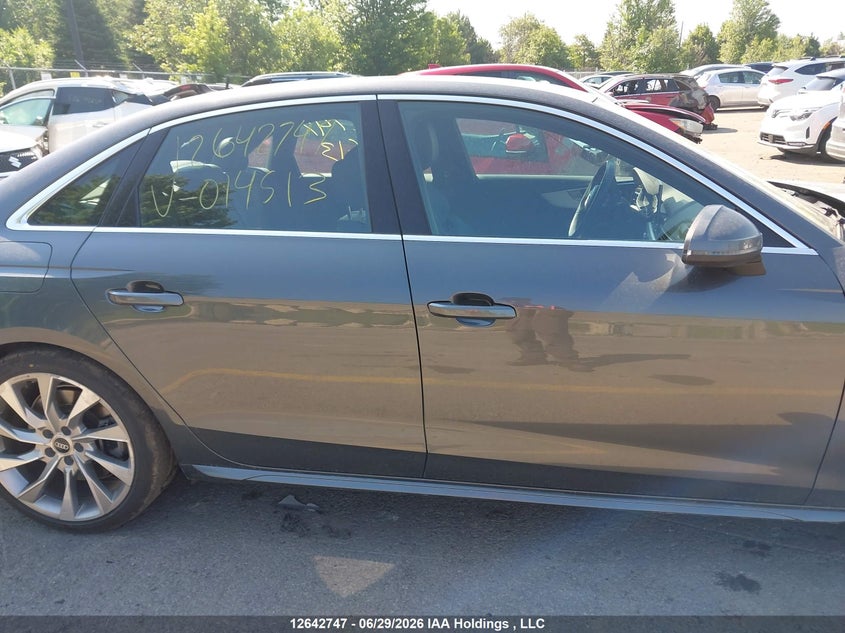 2023 AUDI A4 SEDAN 2.0L I-4 DI, DOHC, VVT, TURBO, 261HP