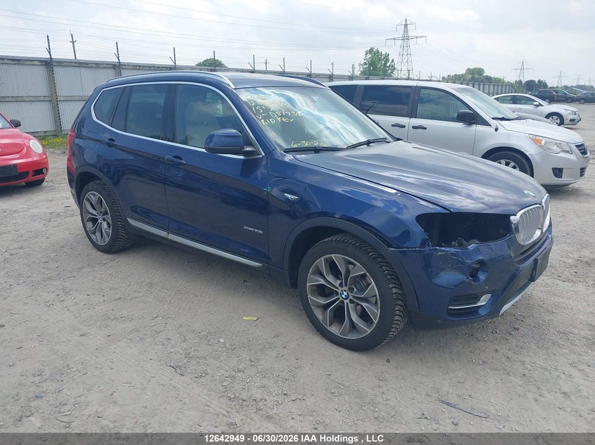 2015 BMW X3 xDrive28I, Удар спереди, IAAI, VIN 5UXWX9C59F0D51730