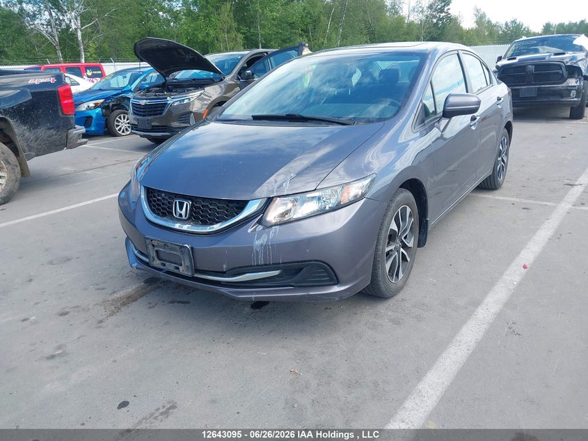 2015 Honda Civic, Rear, IAAI, VIN 2HGFB2F59FH047200 — photo 2