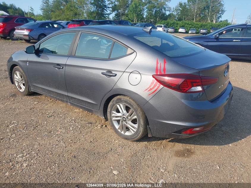 Vin: kmhd84lf0ku801794, lot: 3045491, hyundai elantra sel/value/limited 20193