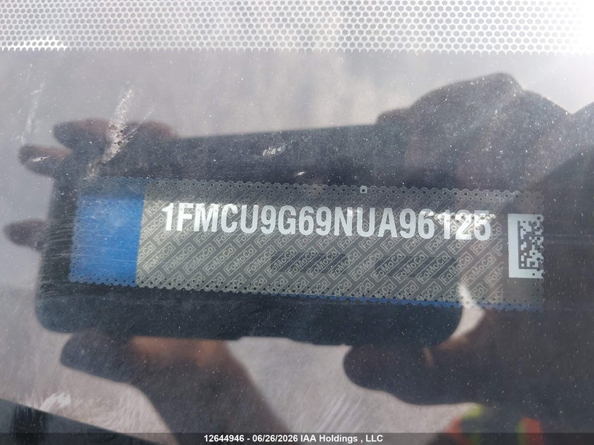 2022 Ford Escape Se VIN: 1FMCU9G69NUA96125 Lot: 12644946