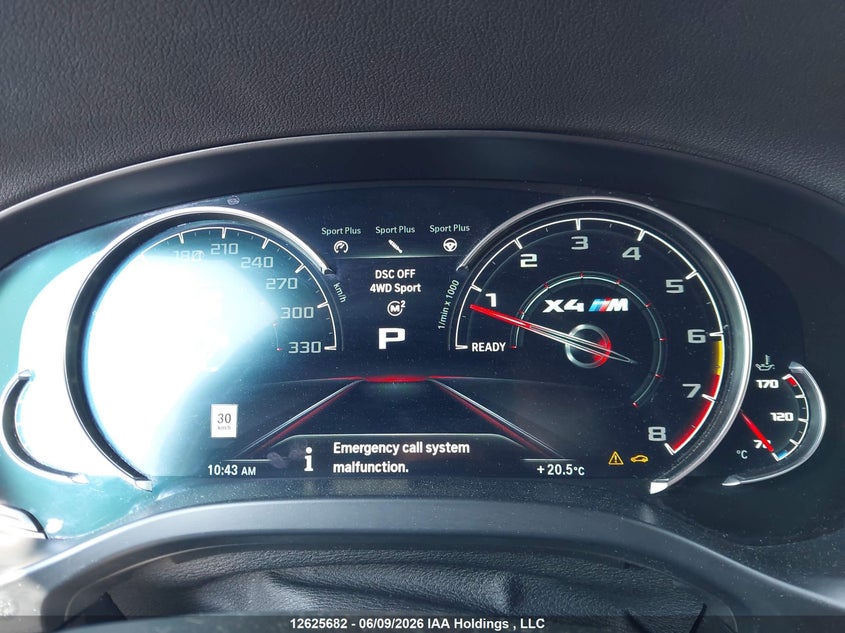 2020 BMW X4 M Competition VIN: 5YMUJ0C08LLU67381 Lot: 12625682X