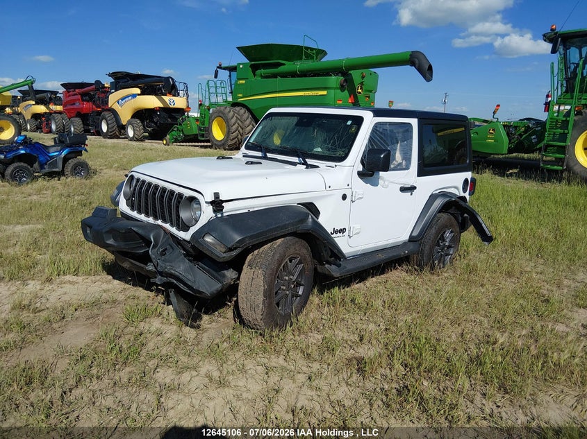 2025 Jeep Wrangler 2-Door Sport S, Biohazard, IAAI, VIN 1C4PJXAN3SW505173 — photo 2