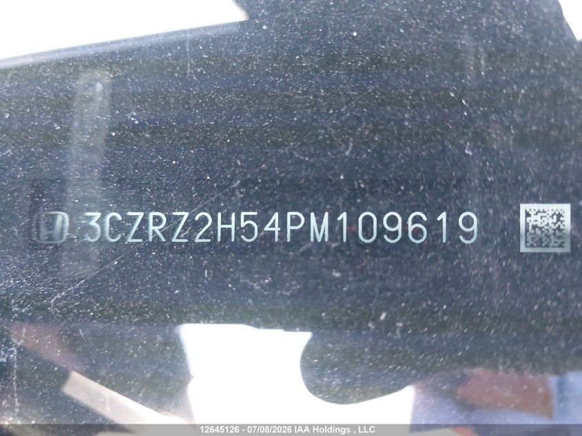 2023 Honda Hr-V Sport VIN: 3CZRZ2H54PM109619 Lot: 12645126