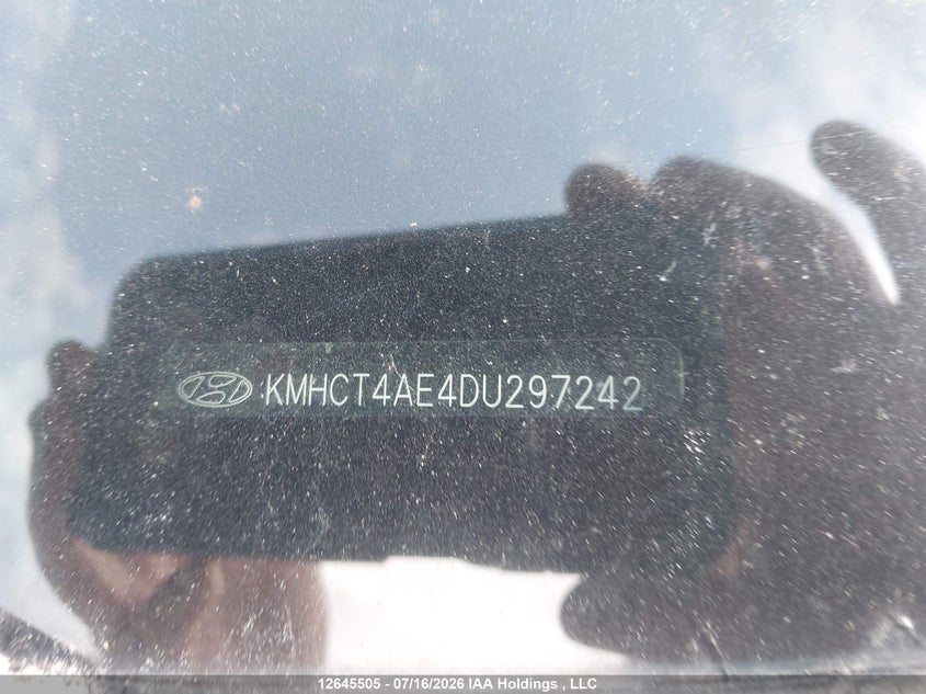 2013 Hyundai Accent Gls/Gs VIN: KMHCT4AE4DU297242 Lot: 12645505