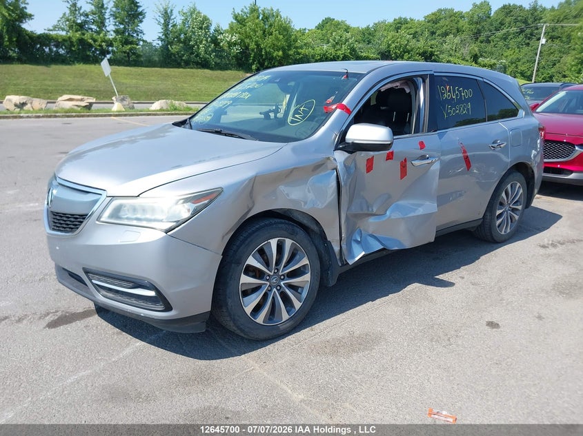 2016 Acura MDX, Левый бок, IAAI, VIN 5FRYD4H40GB502829 — фото 2