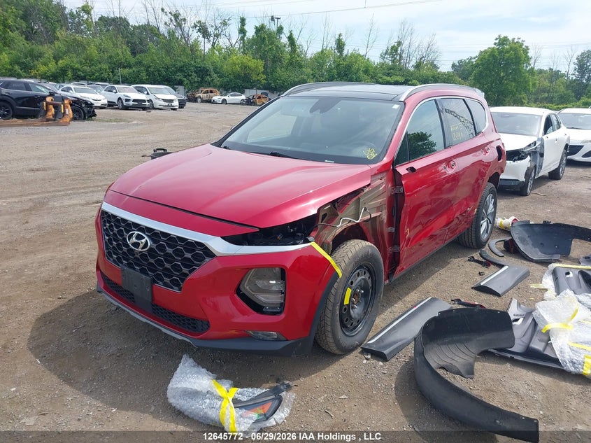 2019 Hyundai Santa Fe, Front, IAAI, VIN 5NMS3CAA0KH069038 — photo 2