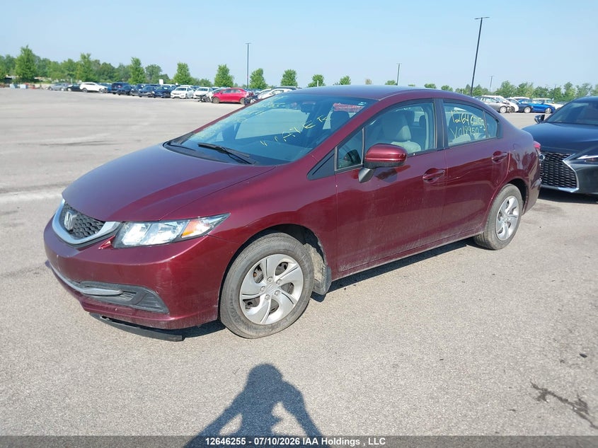 2014 Honda Civic, Затопление, IAAI, VIN 2HGFB2F41EH012950 — фото 2