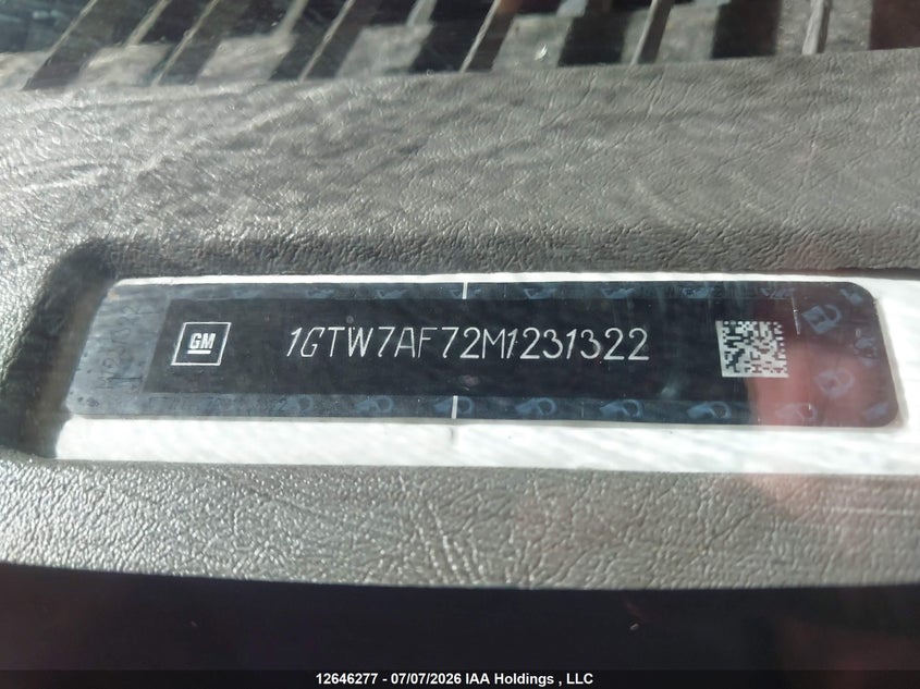 2021 GMC Savana G2500 VIN: 1GTW7AF72M1231322 Lot: 12646277