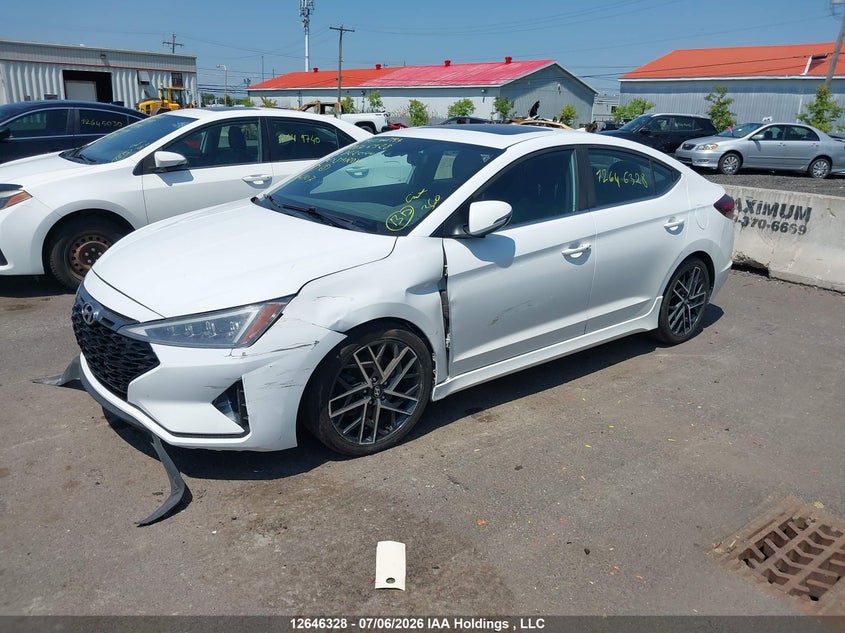 2019 Hyundai Elantra Sport, Left Front, IAAI, VIN KMHD04LB1KU822044 — photo 2