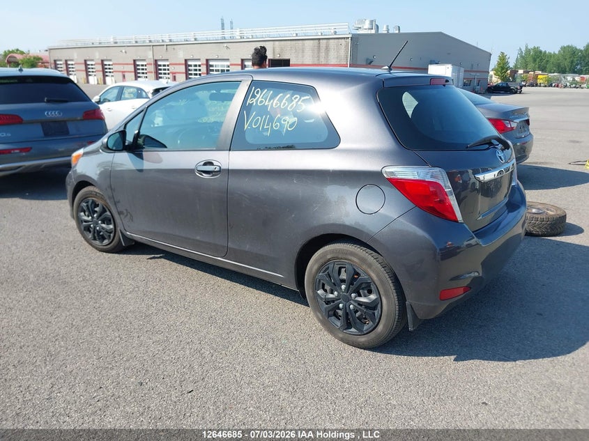 Vin: vnkjtud39ea014690, lot: 3048044, toyota yaris ce 20143