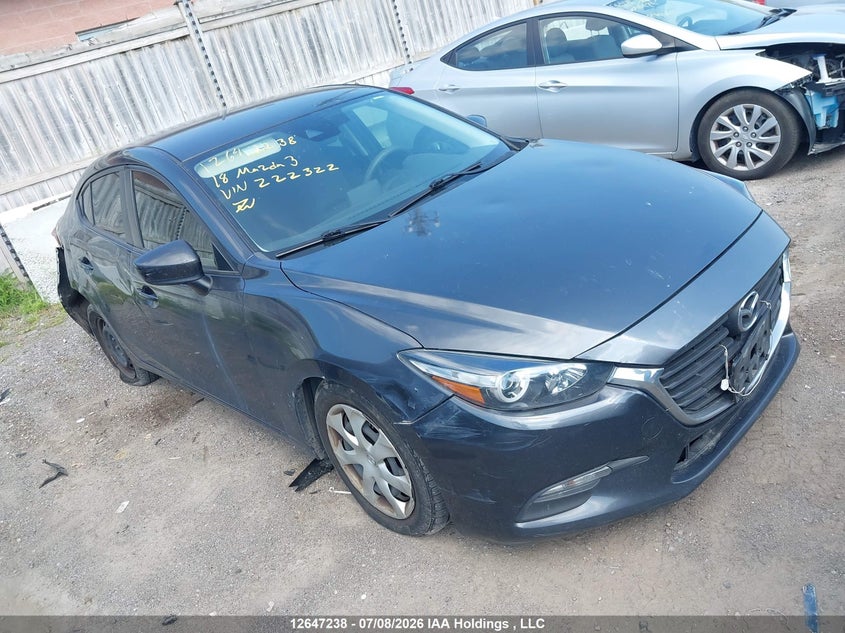 2018 MAZDA 3 SEDAN 2.0L I-4 DI, DOHC, VVT, 156HP