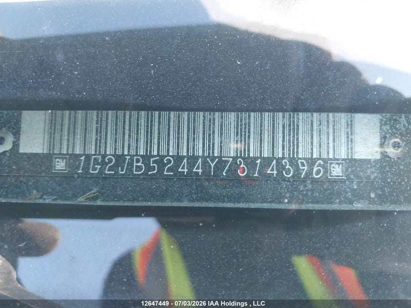 2000 Pontiac Sunfire Se VIN: 1G2JB5244Y7314396 Lot: 12647449