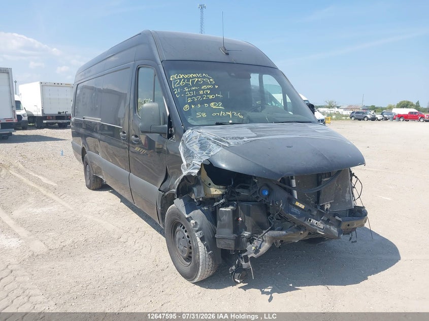 2021 Mercedes-Benz Sprinter 2500 High Roof I4 Diesel, Угон, IAAI, VIN W1Y4DDHY5MP331818