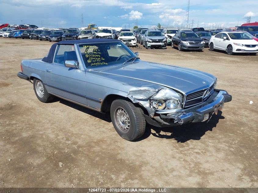 1983 Mercedes-Benz 380 Sl, Удар спереду, IAAI, VIN WDBBA45A7DB022049