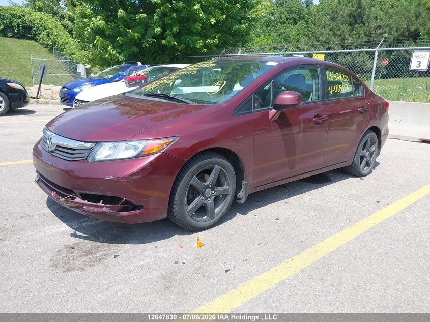 2012 Honda Civic, Front, IAAI, VIN 2HGFB2F5XCH039117 — photo 2